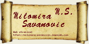 Milomira Savanović vizit kartica
